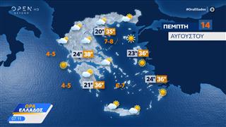 Καιρός 14/08/2025: Μικρή πτώση της θερμοκρασίας