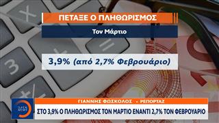 Στο 3,9% ο πληθωρισμός το Μάρτιο