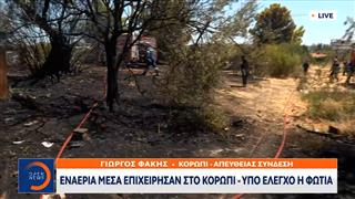 Εναέρια μέσα επιχείρησαν στο Κορωπί - Υπό έλεγχο η φωτιά