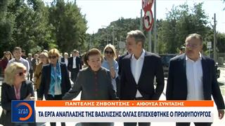 Στα έργα ανάπλασης στη Βασιλίσσης Όλγας ο Κυριάκος Μητσοτάκης